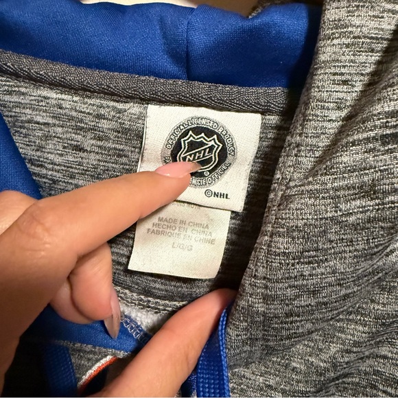 NHL NY Islanders Gray Dri-Fit Pullover Hoodie Sweatshirt- Size Large - Picture 4 of 4